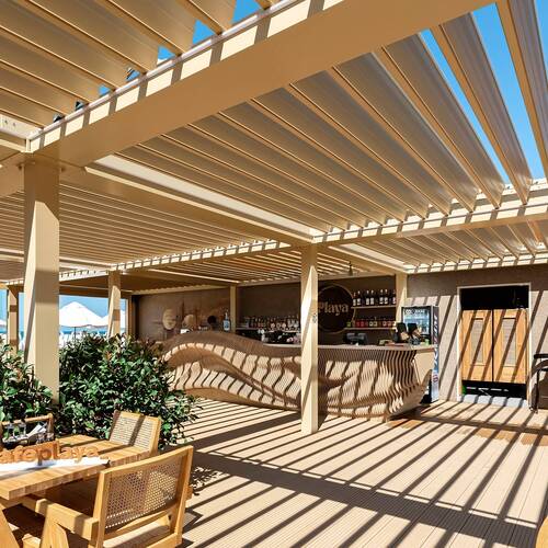 Перголы биоклиматические Decolife B500-25П и гильотинное остекление W500, Крым, п. Новофедоровка